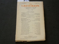 1939 JANUARY THE CRITERION QUARTERLY REVIEW MAGAZINE - POUND - MILLER - J 6159