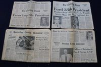 1974 AUGUST 6-11 HUNTERDON COUNTY NEWSPAPER - RICHARD NIXON - LOT OF 4- NP 8859