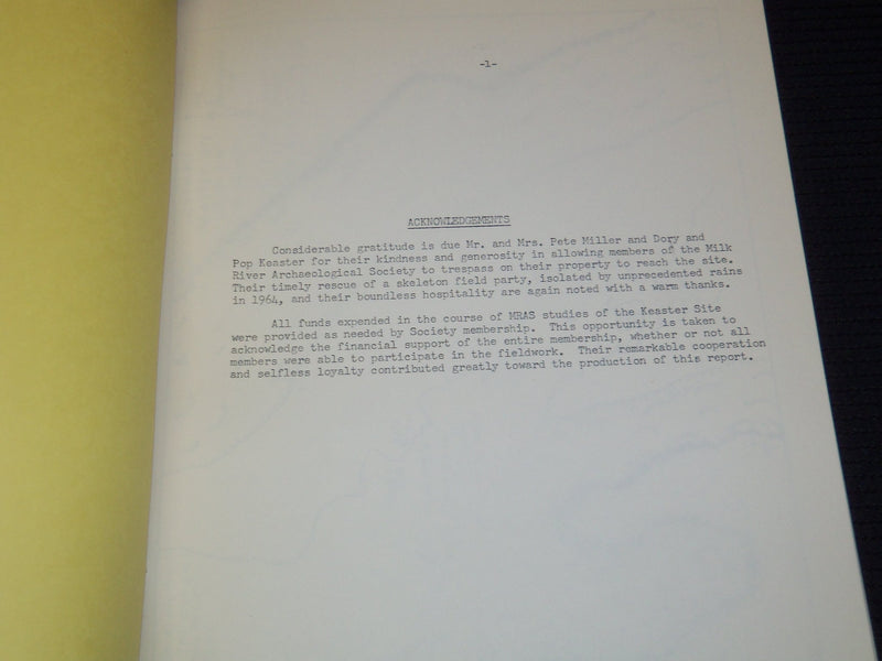 1965 THE KEASTER SITE GEOLOGY REPORT SIGNED BY EMMETT STALLCOP - J 7379