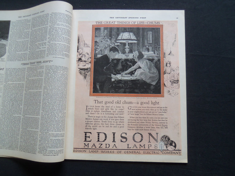 1921 AUGUST 6 THE SATURDAY EVENING POST MAGAZINE - ILLUSTRATED COVER - SP 1119