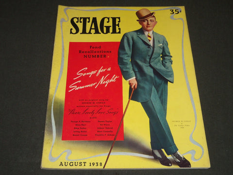 1938 AUGUST THE STAGE MAGAZINE - GEORGE M. COHAN - GREAT PHOTOS & ADS - ST 77