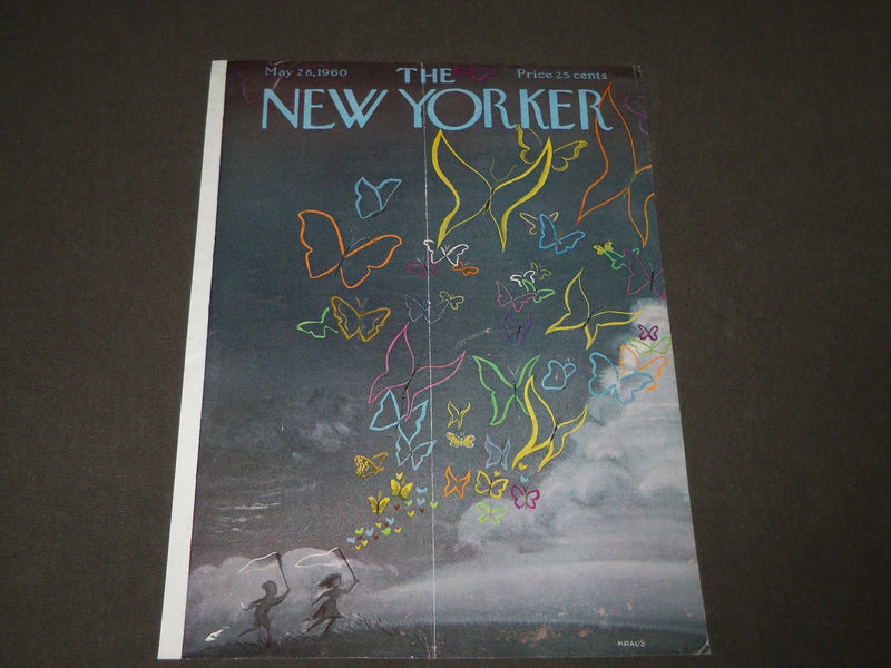 1960 MAY 28 NEW YORKER MAGAZINE FRONT COVER ONLY - BUTTERFLIES ART FOR FRAMING