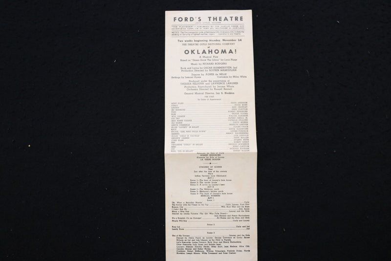 1945-1946 FORD'S THEATRE PROGRAMS - LOT OF 5 - BALTIMORE - K 2821