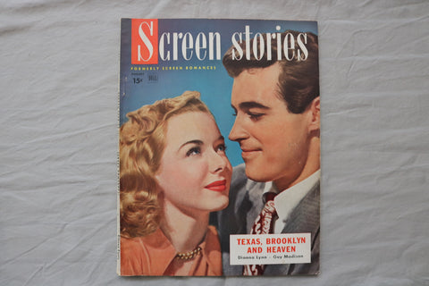 1948 AUGUST SCREEN STORIES MAGAZINE - DIANNA LYNN & GUY MADISON COVER - E 19889