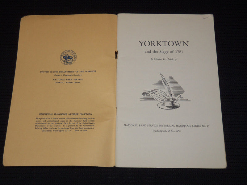1952 YORKTOWN AND THE SIEGE OF 1781 BOOK BY CHARLES E. HATCH JR - J 7905