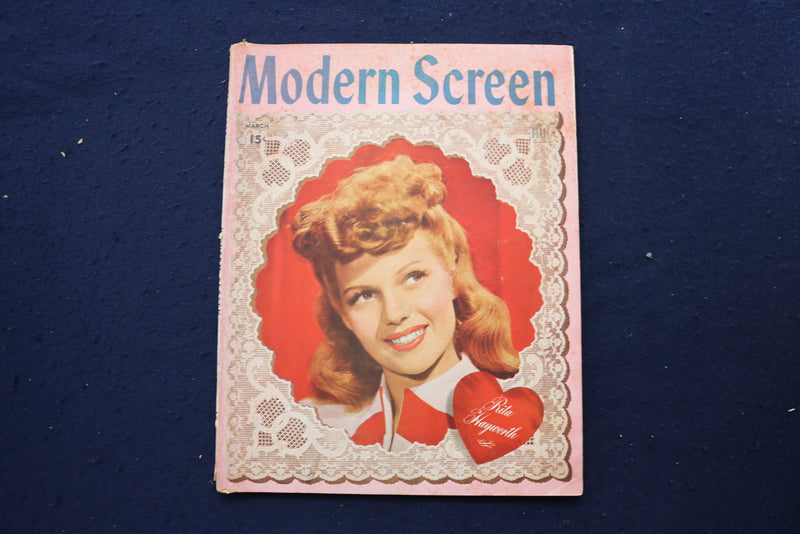 1944 MARCH MODERN SCREEN MAGAZINE - RITA HAYWORTH COVER - E 17266
