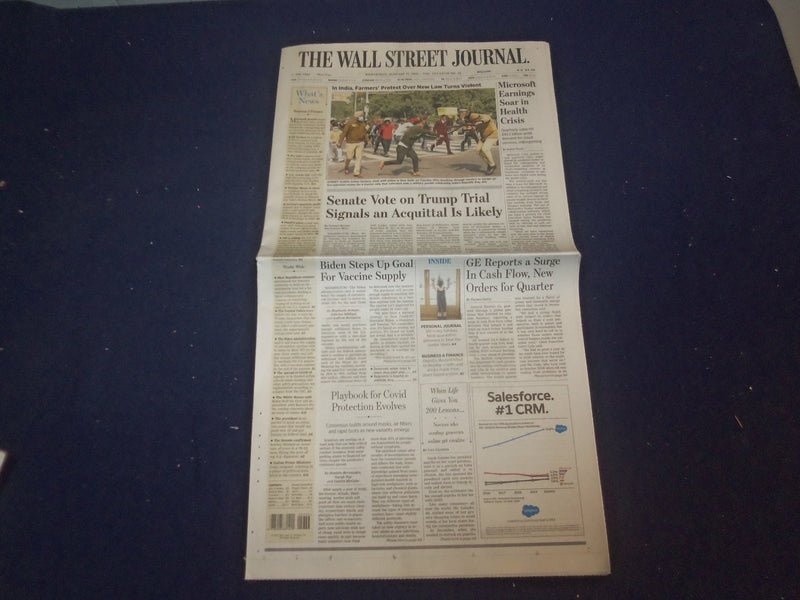 2021 JANUARY 27 THE WALL STREET JOURNAL-SENATE VOTE TRUMP TRIAL ACQUITTAL LIKELY