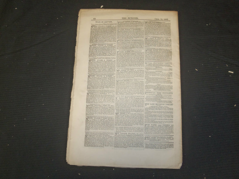 1865 AUGUST 19 THE BUILDER ARCHITECT MAGAZINE - ILLUSTRATIONS - ST 416B