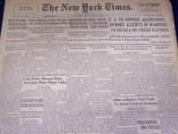 1946 MARCH 1 NEW YORK TIMES - POLICE BATTLE PICKETS IN PHILADELPHIA - NT 3453
