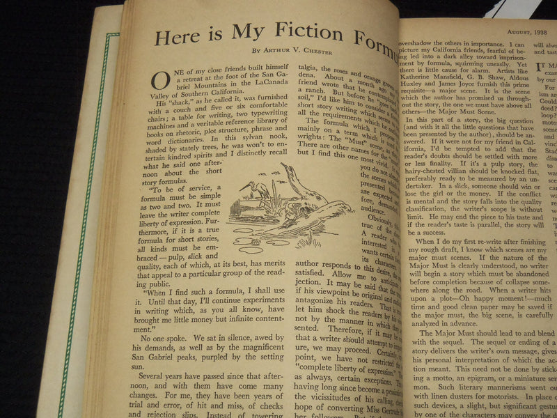 1938 AUGUST WRITER'S DIGEST MAGAZINE - ERLE STANLEY GARDNER - K 1032
