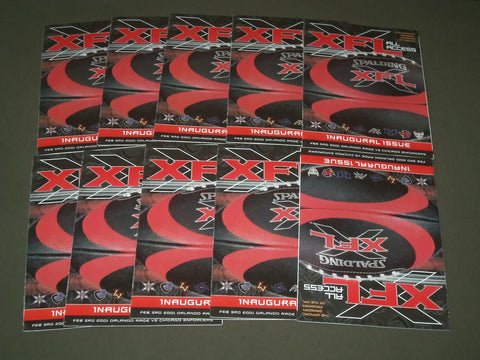 2001 XFL ALL ACCESS INAUGURAL PROGRAM LOT OF 10 DUPLICATES - O 2819
