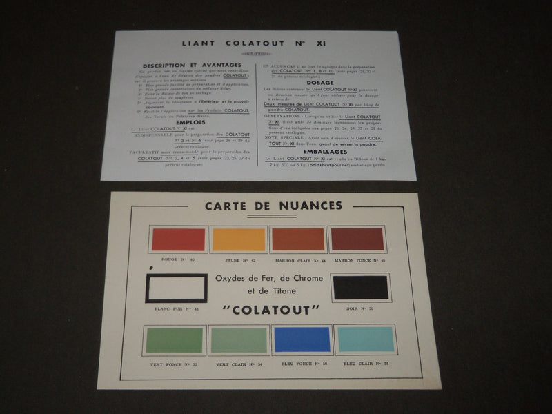 1920'S COLATOUT - TEINTER AVEC LES OXYDES FRENCH CATALOGUE - FR 728