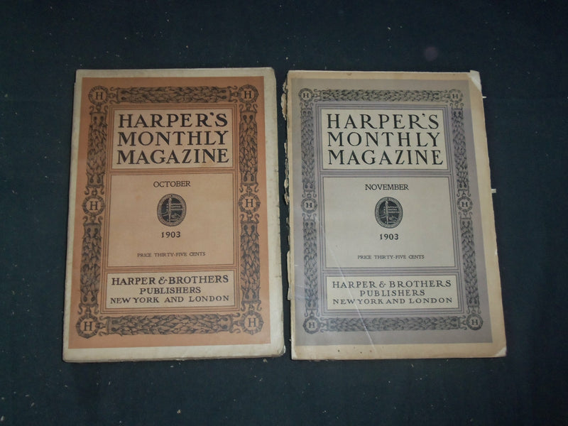 1902-03 HARPER'S MONTHLY MAGAZINE-LOT 13 ISSUES-NICE ILLUSTRATIONS & ADS-WR 240B