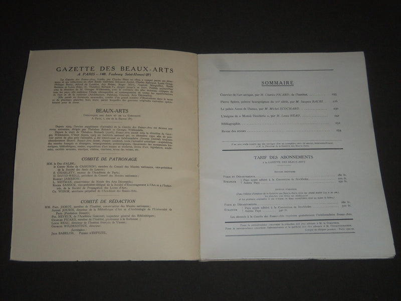 1935 GAZETTE DES BEAUX-ARTS FRENCH MAGAZINE LOT OF 10 - COMPLETE YEAR - O 3033