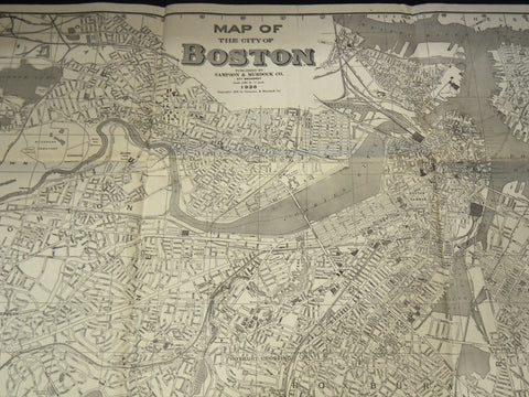 1926 LARGE MAP OF THE CITY OF BOSTON - APPROX. 32