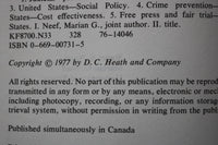 1977 LEGAL POLICY ANALYSIS HARDCOVER BOOK BY S. NAGEL & M. NEEF - KD 9783