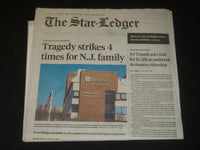 2020 MARCH 20 THE STAR-LEDGER NEWSPAPER - TRAGEDY STRIKES 4 TIMES FOR NJ FAMILY