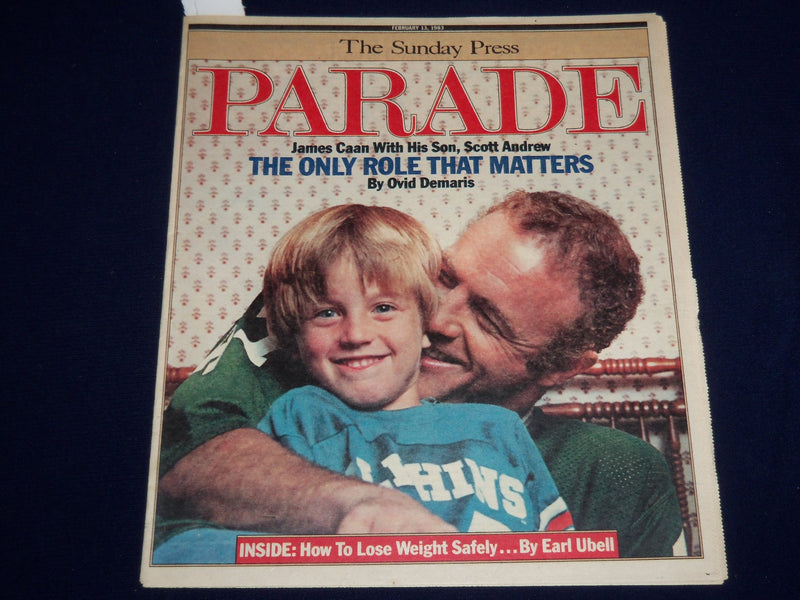 1983 FEBRUARY 13 SUNDAY PARADE MAGAZINE - JAMES CAAN & SON COVER - NP 1847K