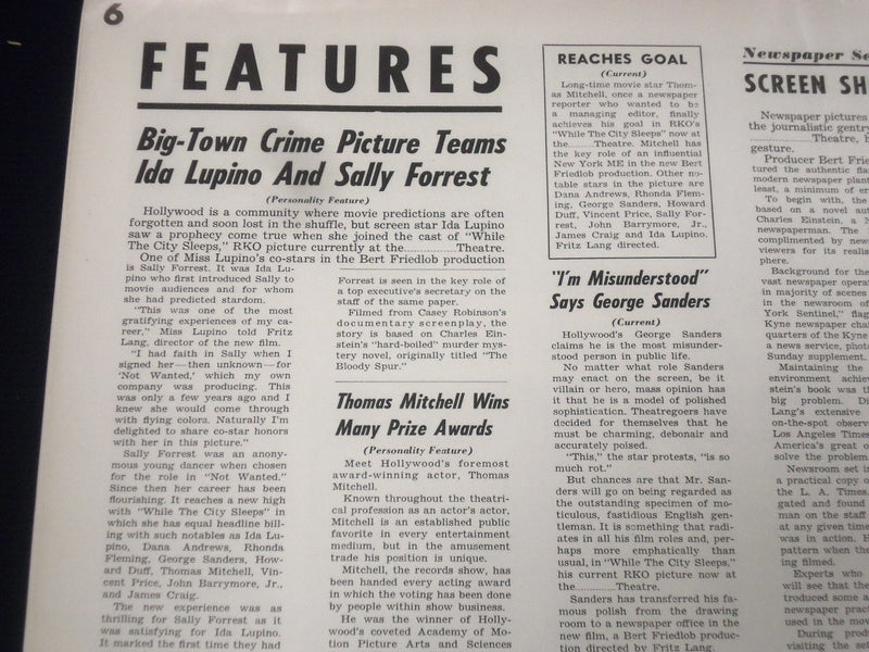 1956 WHILE THE CITY SLEEPS MOVIE CAMPAIGN BOOK DANA ANDREWS & FLEMING - P 24
