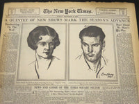 1929 SEP 8 NEW YORK TIMES - LAURENCE OLIVIER IN MURDER ON THE 2ND FLOOR- NT 5286