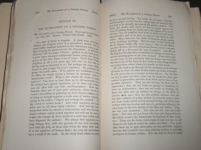 1862 MARCH THE BOSTON REVIEW MAGAZINE VOLUME 2 NO. 8 - J 2790