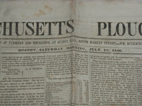 1846 JULY 18 MASSACHUSETTS PLOUGHMAN NEWSPAPER- BUNKER HILL - PATTERSON- NP 5125