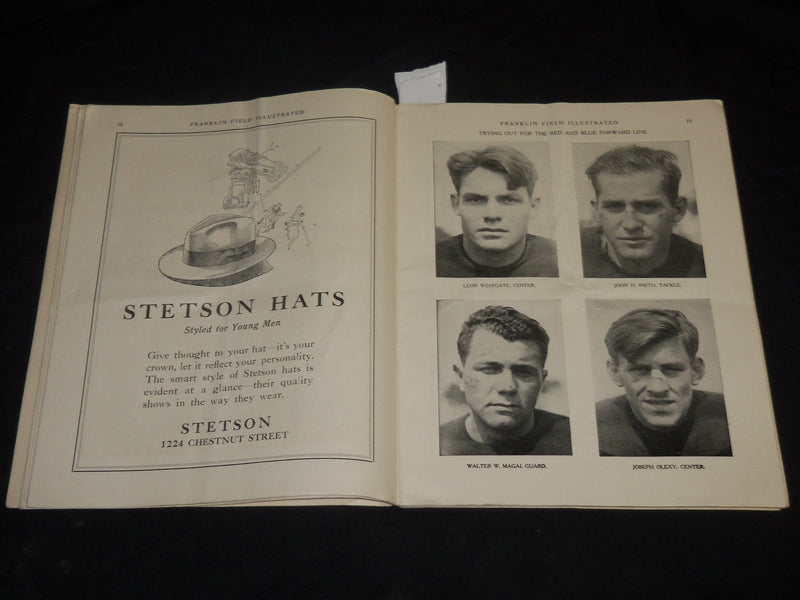 1927 OCTOBER 29 NAVY VS. PENNSYLVANIA COLLEGE FOOTBALL PROGRAM - PHOTOS - J 5760