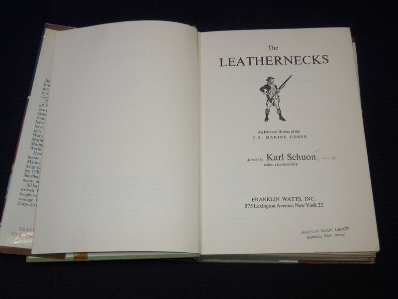 1963 THE LEATHERNECKS HISTORY OF THE U. S. MARINE CORPS BOOK - KD 7909