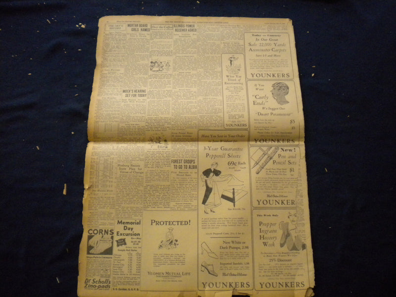 1933 MAY 23 THE DES MOINES REGISTER NEWSPAPER - MORGAN FACES PROBE - NP 6034