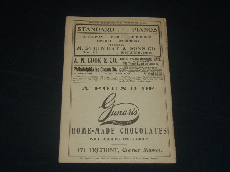 1904 THE MARRIAGE OF KITTY - HOLLIST ST. THEATRE PROGRAM - J 5677
