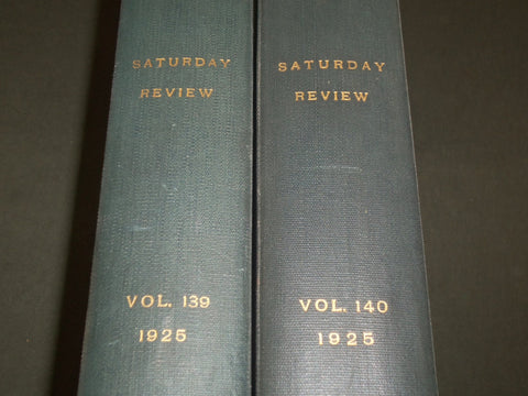 1925 SATURDAY REVIEW 2 BOUND VOLUMES - COMPLETE YR- PUBLISHED IN LONDON - R 1131