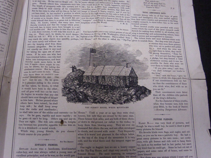 1866 THE YOUTH'S TEMPERANCE BANNER NEWSPAPER LOT OF 3 - VOLUME 1 ISSUES- NP 2051