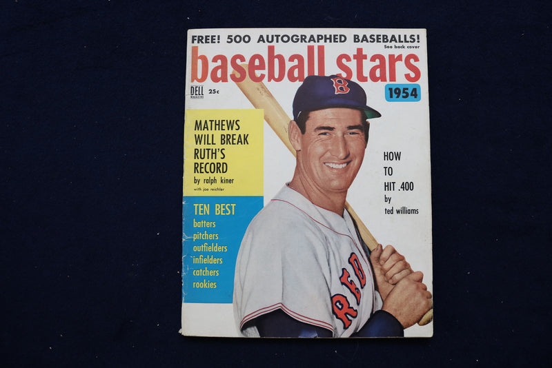 1954 BASEBALL STARS MAGAZINE - TED WILLIAMS COVER - E 11859