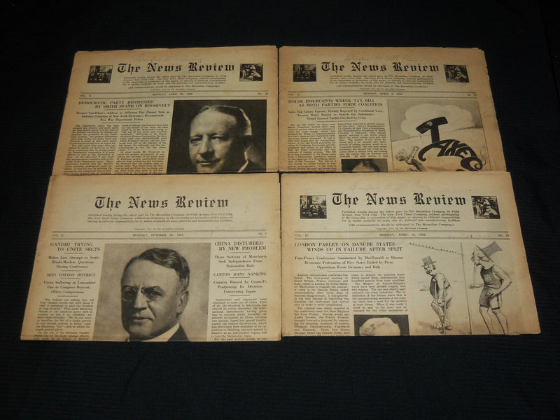 1931-1932 THE NEWS REVIEW NEWSPAPER LOT OF 17 ISSUES - NEW YORK CITY - O 314