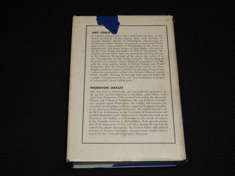 1950 OUR PENNSYLVANIA HARDCOVER BOOK SIGNED BY AMY & THORNTON OAKLEY - KD 7733