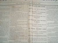 1865 AUGUST 10 NEW YORK TIMES NEWSPAPER - SARATOGA RACE TRACK - NP 3989