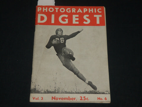 1937 NOV PHOTOGRAPHIC DIGEST MAGAZINE VOLUME 3 NO. 6 - FOOTBALL COVER- J 5781