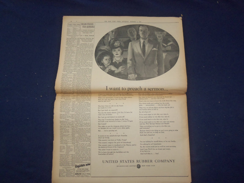 1942 OCT 3 NEW YORK TIMES - PRESIDENT SET TO FIX WAGES AND FARM PRICES - NP 6507