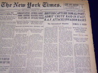 1941 FEBRUARY 16 NEW YORK TIMES - BRITISH CAPTURE SOMALI PORT - NT 1311