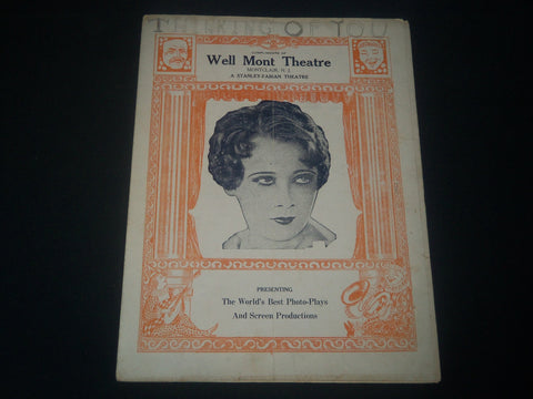 1928 WELL MONT THEATRE PROGRAM - MONTCLAIR NEW JERSEY - J 4204
