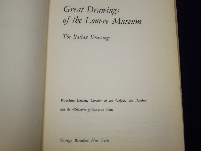 1968 GREAT DRAWINGS THE LOUVRE MUSEUM ITALIAN DRAWINGS BOOK BY BACOU - KD 1636
