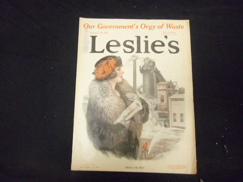 1921 FEBRUARY 26 LESLIE'S WEEKLY MAGAZINE - MAID O THE MILL - ST 2324
