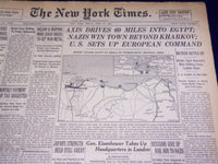 1942 JUNE 26 NEW YORK TIMES - AXIS DRIVES 60 MILES INTO EGYPT - NT 1543