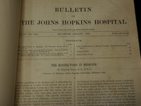 1901-1908 BULLETIN OF THE JOHNS HOPKINS HOSPITAL- 6 VOLUMES - OSLER - CUSHING