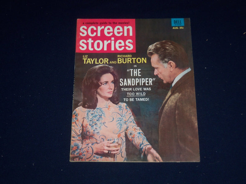 1965 AUGUST SCREEN STORIES MAGAZINE - LIZ TAYLOR & RICHARD BURTON COVER- SP 5390