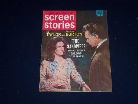 1965 AUGUST SCREEN STORIES MAGAZINE - LIZ TAYLOR & RICHARD BURTON COVER- SP 5390