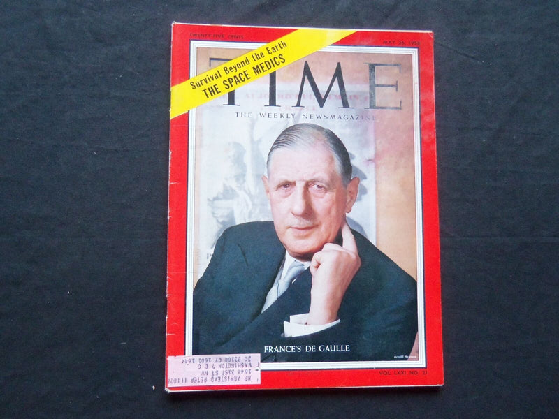 1958 MAY 26 TIME MAGAZINE - CHARLES DEGAULLE - T 1638