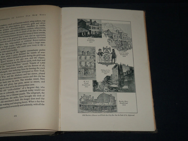 1929 YESTERDAY'S IN LITTLE OLD NEW YORK BOOK BY JAMES H. CALLENDER - KD 5283