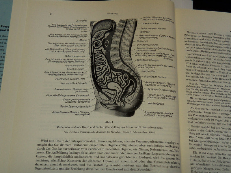 1957 RETRO PNEUMOPERITONEUM UND PPNEUMOMEDIASTINUM VON UMBERTO COCCHI - KD 5981J