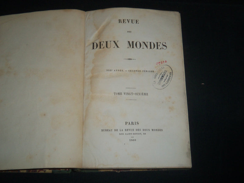 1860-1867 REVUE DES DEUX MONDES MAGAZINE BOUND VOLUME LOT OF 12 - KD 2D